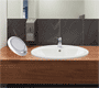 Pyle - PSR9 , Sports and Outdoors , Portable Speakers - Boom Boxes , Fog Free Oval Shaving Mirror Water Resistant Shower AM/FM Clock Radio & Alarm