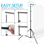 Pyle - UPSTDKT9 , Home and Office , Cameras - Videocameras , Studio Photography Backdrop - Image & Photo Shooting White Fabric Background Screen (9.8’ x 6.5’ ft.)