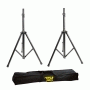 Pyle - PSTK103 , Musical Instruments , Mounts - Stands - Holders , Sound and Recording , Mounts - Stands - Holders , Stage & Studio DJ Speaker Stands - Pro Audio PA Loudspeaker Stand Kit with Storage Bag, Height Adjustable (8’+ ft. Extra Tall)