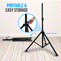 Pyle - PSTND25 , Musical Instruments , Mounts - Stands - Holders , Sound and Recording , Mounts - Stands - Holders , 6 FT. Universal Tripod Speaker Stand Mount, Height Adjustable