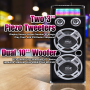 Pyle - PSUFM1035A , Sound and Recording , PA Loudspeakers - Cabinet Speakers , 1000 Watt Disco Jam Powered Two-Way Bluetooth Speaker System w/ Flashing DJ Lights, USB/SD Card Readers, FM Radio, 3.5mm AUX Input, Graphic EQ & USB Charge Port