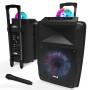 Pyle - PSUFM1280B , Home and Office , PA Loudspeakers - Cabinet Speakers , Portable PA Speaker System Bundle Kit with Built-in LED Lights, Rechargeable Battery, Bluetooth Wireless Streaming, Handheld Microphone, MP3/USB/Micro SD/FM Radio (12’’ -inch, 700 Watt)
