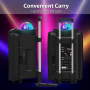 Pyle - psufm1280b , Home and Office , PA Loudspeakers - Cabinet Speakers , Portable PA Speaker System Bundle Kit with Built-in LED Lights, Rechargeable Battery, Bluetooth Wireless Streaming, Handheld Microphone, MP3/USB/Micro SD/FM Radio (12’’ -inch, 700 Watt)