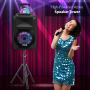 Pyle - psufm1280b , Home and Office , PA Loudspeakers - Cabinet Speakers , Portable PA Speaker System Bundle Kit with Built-in LED Lights, Rechargeable Battery, Bluetooth Wireless Streaming, Handheld Microphone, MP3/USB/Micro SD/FM Radio (12’’ -inch, 700 Watt)