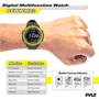 Pyle - PSWWM82YL , Sports and Outdoors , Watches , Gadgets and Handheld , Watches , Digital Multifunction Active Sports Watch with Altimeter, Barometer, Chronograph, Compass, Count-Down Timer, Measuring & Weather Forecast Modes (Yellow)