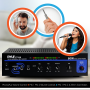 Pyle - PT110 , Sound and Recording , Amplifiers - Receivers , 80 Watt AC/DC Microphone PA Mono Amplifier with USB/SD/FM/BT - LED Level Display w/ 70V Output & Mic Talkover