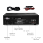 Pyle - PT110 , Sound and Recording , Amplifiers - Receivers , 80 Watt AC/DC Microphone PA Mono Amplifier with USB/SD/FM/BT - LED Level Display w/ 70V Output & Mic Talkover