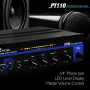 Pyle - PT110 , Sound and Recording , Amplifiers - Receivers , 80 Watt AC/DC Microphone PA Mono Amplifier with USB/SD/FM/BT - LED Level Display w/ 70V Output & Mic Talkover