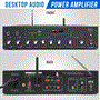 Pyle - PT506BT , Sound and Recording , Amplifiers - Receivers , Desktop Audio Power Amplifier - Bluetooth Stereo Receiver System, FM Radio, Microphone Inputs, MP3/USB/SD/AUX Playback (600 Watt)