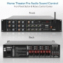 Pyle - PT8050CH , Sound and Recording , Amplifiers - Receivers , 8-Ch. Audio Karaoke Bluetooth Amplifier - Stage & Studio Sound Mixer Receiver System with Microphone Talk-Over, MP3/USB/SD/AUX, Rack Mount (4000 Watt)