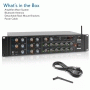 Pyle - PT8050CH , Sound and Recording , Amplifiers - Receivers , 8-Ch. Audio Karaoke Bluetooth Amplifier - Stage & Studio Sound Mixer Receiver System with Microphone Talk-Over, MP3/USB/SD/AUX, Rack Mount (4000 Watt)