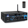 Pyle - PTA2 , Sound and Recording , Amplifiers - Receivers , Mini Stereo Power Amplifier w/ USB/SD/FM/Bluetooth - 2 x 40 Watt with AUX, CD & Mic Inputs