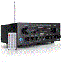 Pyle - pta24bt , Sound and Recording , Amplifiers - Receivers , Compact Bluetooth Home Audio Amplifier - 2-Ch. Audio Source Stereo Receiver System with FM Radio, MP3/USB/SD/AUX Playback (250 Watt)