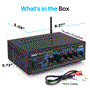Pyle - PTA4 , Sound and Recording , Amplifiers - Receivers , Compact Wireless BT 2-Channel Mini Stereo Power Amplifier - 2 x 120 Watt with AUX, CD & Mic Inputs