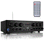 Pyle - pta62bt , Sound and Recording , Amplifiers - Receivers , Wireless BT Streaming Home Audio Amplifier - 6-Ch. Audio Source Stereo Receiver System with FM Radio, MP3/USB/SD/AUX Playback (750 Watt)