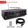 Pyle - pta62bt , Sound and Recording , Amplifiers - Receivers , Wireless BT Streaming Home Audio Amplifier - 6-Ch. Audio Source Stereo Receiver System with FM Radio, MP3/USB/SD/AUX Playback (750 Watt)