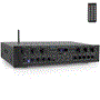 Pyle - CA-PTA66BT.5 , Sound and Recording , Amplifiers - Receivers , Bluetooth Audio Power Amplifier - 6-Ch Desktop Stereo Receiver System with FM Radio, MP3/USB/SD/AUX Playback (600 Watt)