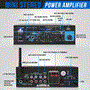 Pyle - PTAU23 , Sound and Recording , Amplifiers - Receivers , Mini Stereo Power Amplifier - 2 x 40 Watt with USB, SD, FM, Bluetooth, AUX, CD & Mic Inputs