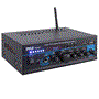 Pyle - PTAU55 , Sound and Recording , Amplifiers - Receivers , Compact Wireless BT Stereo Power Amplifier - 2 x 120 Watt with Blue LED Display, USB/SD/MMC Card, AUX, CD & Mic Inputs