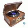 Pyle - PTCD4BT , Musical Instruments , Turntables - Phonographs , Sound and Recording , Turntables - Phonographs , Bluetooth Vintage Classic-Style Turntable Record Player with CD & Cassette Players, AM/FM Radio, Built-in Speakers