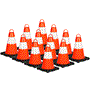 Pyle - PTCN12X12 , On the Road , Safety Barriers , 12" PVC Cone - 12 Pieces High Visibility Structurally Stable for Traffic, Parking, and Construction Safety (Orange)