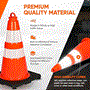 Pyle - PTCN18X10 , On the Road , Safety Barriers , 18" PVC Cone - 10 Pieces High Visibility Structurally Stable for Traffic, Parking, and Construction Safety (Orange)