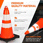 Pyle - PTCN18X12 , On the Road , Safety Barriers , 18" PVC Cone - 12 Pieces High Visibility Structurally Stable for Traffic, Parking, and Construction Safety (Orange)