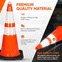 Pyle - PTCN28X10 , On the Road , Safety Barriers , 28" PVC Cone - 10 Pieces High Visibility Structurally Stable for Traffic, Parking, and Construction Safety (Orange)