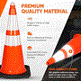 Pyle - PTCN28X4 , On the Road , Safety Barriers , 28" PVC Cone - 4 Pieces High Visibility Structurally Stable for Traffic, Parking, and Construction Safety (Orange)