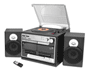 Pyle - pttcsm60 , Musical Instruments , Turntables - Phonographs , Sound and Recording , Turntables - Phonographs , Turntable Boombox Multimedia System - Plays AM/FM Radio, CDs, Cassettes, MP3s, - USB/SD Memory Ports & Vinyl-to-MP3 Encoding