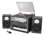 Pyle - PTTCSM60 , Musical Instruments , Turntables - Phonographs , Sound and Recording , Turntables - Phonographs , Turntable Boombox Multimedia System - Plays AM/FM Radio, CDs, Cassettes, MP3s, - USB/SD Memory Ports & Vinyl-to-MP3 Encoding