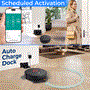 Pyle - PUCRCVAC100BK , Home and Office , Robot Vacuum Cleaners , Smart Vacuum Cleaner - Automatic Robot Cleaning Vacuum with App Control, 700Pa Suction, and 3 Cleaning Modes, Ideal for Hard Floor, Pet Hair, Low-Pile Carpet (Black)