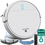 Pyle - PUCRCVAC100WT , Home and Office , Robot Vacuum Cleaners , Smart Vacuum Cleaner - Automatic Robot Cleaning Vacuum with App Control, 700Pa Suction, and 3 Cleaning Modes, Ideal for Hard Floor, Pet Hair, Low-Pile Carpet (White)