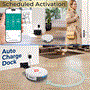 Pyle - PUCRVACX200WT , Home and Office , Robot Vacuum Cleaners , Smart Vacuum Cleaner - Automatic Robot Cleaning Vacuum with 2-in1 Water Tank, App Control, Fan Motor 2000Pa, and 4 Cleaning Modes, Ideal for Hard Floor, Pet Hair, Low-Pile Carpet (White)