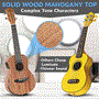 Pyle - PUKTEA22 , Musical Instruments , Acoustic-Electric Ukulele - Solid Top Mahogany Ukulele with Full Starter Package