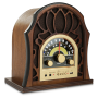 Pyle - PUNP37BT , Home and Office , Alarm Clock Radios - Plug-in Speakers , Vintage Style Bluetooth Radio - Classic Design Stereo Speaker System