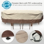 Pyle - PVCTBLCH42 , Marine and Waterproof , Protective Storage Covers , On the Road , Protective Storage Covers , Armor Shield Patio Table & Chair Set Cover Fits Rectangular/Oval Table & 6 Standard Chairs Upto 108