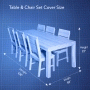 Pyle - PVCTBLCH42 , Marine and Waterproof , Protective Storage Covers , On the Road , Protective Storage Covers , Armor Shield Patio Table & Chair Set Cover Fits Rectangular/Oval Table & 6 Standard Chairs Upto 108