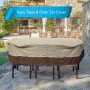 Pyle - PVCTBLCH42 , Marine and Waterproof , Protective Storage Covers , On the Road , Protective Storage Covers , Armor Shield Patio Table & Chair Set Cover Fits Rectangular/Oval Table & 6 Standard Chairs Upto 108