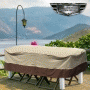 Pyle - PVCTBLCH42 , Marine and Waterproof , Protective Storage Covers , On the Road , Protective Storage Covers , Armor Shield Patio Table & Chair Set Cover Fits Rectangular/Oval Table & 6 Standard Chairs Upto 108