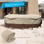 Pyle - PVCTBLCH42 , Marine and Waterproof , Protective Storage Covers , On the Road , Protective Storage Covers , Armor Shield Patio Table & Chair Set Cover Fits Rectangular/Oval Table & 6 Standard Chairs Upto 108