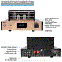 Pyle - PVTA90 , Sound and Recording , Amplifiers - Receivers , Bluetooth Tube Amplifier Stereo Receiver - 4 Vacuum Tube Power Amp, Built-in USB Playback, LED Display, Multimedia Disc Inputs(L/R), Optical/Coaxial Inputs Jack, Subwoofer Output, 700 Watts