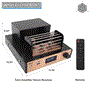 Pyle - PVTA90 , Sound and Recording , Amplifiers - Receivers , Bluetooth Tube Amplifier Stereo Receiver - 4 Vacuum Tube Power Amp, Built-in USB Playback, LED Display, Multimedia Disc Inputs(L/R), Subwoofer Output, 700 Watts