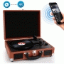 Pyle - AZPVTTBT6BR , Musical Instruments , Turntables - Phonographs , Sound and Recording , Turntables - Phonographs , Portable Vintage Classic-Style Bluetooth Turntable System with Vinyl-to-MP3 Recording, Built-in Speakers & Rechargeable Battery