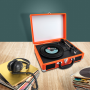 Pyle - AZPVTTBT6BR , Musical Instruments , Turntables - Phonographs , Sound and Recording , Turntables - Phonographs , Portable Vintage Classic-Style Bluetooth Turntable System with Vinyl-to-MP3 Recording, Built-in Speakers & Rechargeable Battery