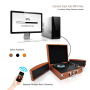 Pyle - PVTTBT8BK , Sound and Recording , Turntables - Phonographs , Bluetooth Classic Vinyl Record Player Turntable with Vinyl to MP3 Recording, Aux Input, RCA Output, Built-in Rechargeable Battery & Fold-Out Speakers