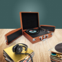 Pyle - AZPVTTBT8OR , Musical Instruments , Turntables - Phonographs , Sound and Recording , Turntables - Phonographs , Bluetooth Classic Vinyl Record Player Turntable with Vinyl to MP3 Recording, Aux Input, RCA Output, Built-in Rechargeable Battery & Fold-Out Speakers