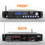 Pyle - PWMA4004BT , Sound and Recording , Amplifiers - Receivers , Bluetooth Hybrid Amplifier Receiver - Pro Audio Multi-Channel Stereo Pre-Amplifier System with (2) UHF Wireless Microphones & Digital Optical/Coax, MP3/USB/SD Readers, FM/AM Radio, Rack Mount (3000 Watt)