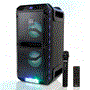 Pyle - PWMKRDJ89BT , Sound and Recording , PA Loudspeakers - Cabinet Speakers , Bluetooth PA Loudspeaker & Microphone System - Portable Stereo Karaoke DJ Mixing Speaker with Flashing Part Lights, Included Wireless Mic, MP3/USB/Micro SD, FM Radio (500 Watt)