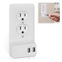 Pyle - PWPLGU208 , Home and Office , Wall Plates - In-Wall Control , Smart USB Charge Wall Power Outlet Frame Cover, Duplex Snap-On USB Fast-Charging Wall Plate